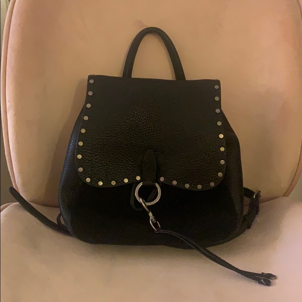 Rebecca Minkoff studded backpack purse.